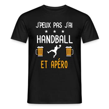 je peux pas j'ai handball sport apéro - T-shirt homme - noir - Devant - AI Model Male 178 light (178cm)