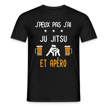 je peux pas j'ai ju jitsu apéro - T-shirt homme - noir - Devant - AI Model Male 178 light (178cm)
