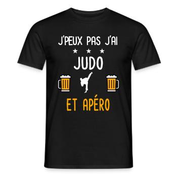 je peux pas j'ai judo apéro - T-shirt homme - noir - Devant - AI Model Male 178 light (178cm)