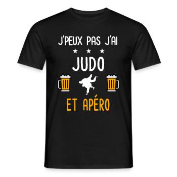 je peux pas j'ai judo judoka apéro - T-shirt homme - noir - Devant - AI Model Male 178 light (178cm)