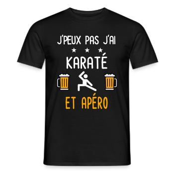 je peux pas j'ai karaté combat apéro - T-shirt homme - noir - Devant - AI Model Male 178 light (178cm)