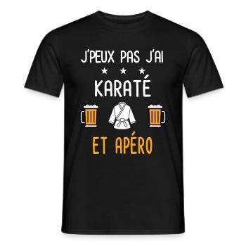 je peux pas j'ai karaté karategi apéro - T-shirt homme - noir - Devant - AI Model Male 178 light (178cm)