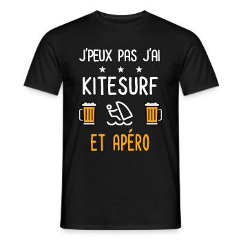 je peux pas j'ai kitesurf apéro - T-shirt homme - noir - Devant - AI Model Male 178 light (178cm)