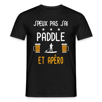 je peux pas j'ai paddle homme apéro - T-shirt homme - noir - Devant - AI Model Male 178 light (178cm)