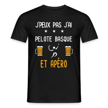 je peux pas j'ai pelote basque apéro - T-shirt homme - noir - Devant - AI Model Male 178 light (178cm)