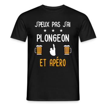 je peux pas j'ai plongeon apéro - T-shirt homme - noir - Devant - AI Model Male 178 light (178cm)