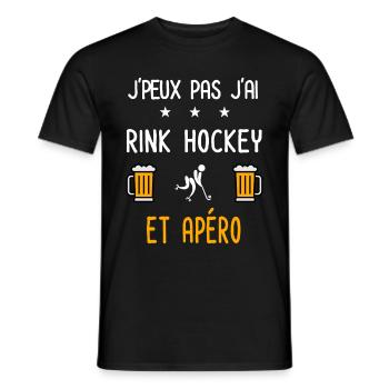 je peux pas j'ai rink hockey apéro - T-shirt homme - noir - Devant - AI Model Male 178 light (178cm)
