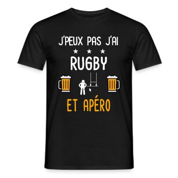 je peux pas j'ai rugby sport apéro - T-shirt homme - noir - Devant - AI Model Male 178 light (178cm)
