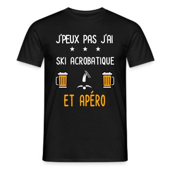 je peux pas j'ai ski acrobatique apéro - T-shirt homme - noir - Devant - AI Model Male 178 light (178cm)