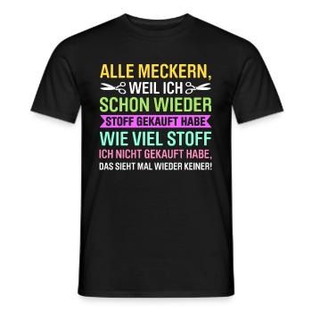 Nähen Geschenk Näherin lustiger Spruch Stoff - Männer T-Shirt - Schwarz - Vorne - AI Model Male 178 light (178cm)