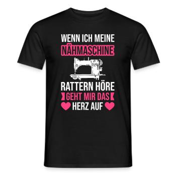 Nähmaschine Rattern Höre Geht Mir Das Herz Auf - Männer T-Shirt - Schwarz - Vorne - AI Model Male 178 light (178cm)