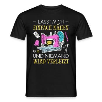 Lasst Mich Einfach Nähen Und Niemand Wird Verletzt - Männer T-Shirt - Schwarz - Vorne - AI Model Male 178 light (178cm)
