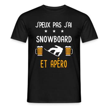 je peux pas j'ai snowboard apéro - T-shirt homme - noir - Devant - AI Model Male 178 light (178cm)