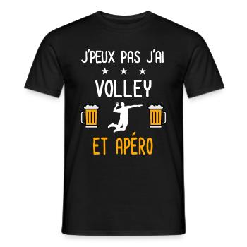 je peux pas j'ai volley apéro - T-shirt homme - noir - Devant - AI Model Male 178 light (178cm)