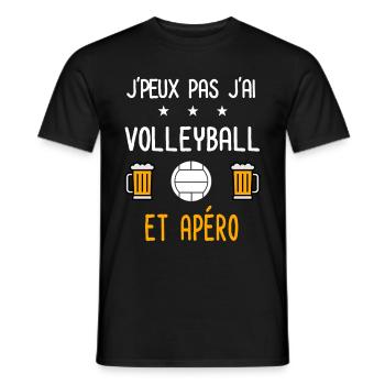 je peux pas j'ai volleyball apéro - T-shirt homme - noir - Devant - AI Model Male 178 light (178cm)