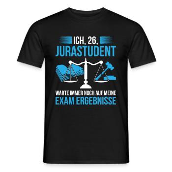 Jurastudent Warte Noch Auf Meine Exam Ergebnisse - Männer T-Shirt - Schwarz - Vorne - AI Model Male 178 light (178cm)