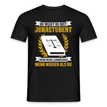 Jurastudent Wenn Deine Lehrbücher Mehr Wiegen Als - Männer T-Shirt - Schwarz - Vorne - AI Model Male 178 light (178cm)