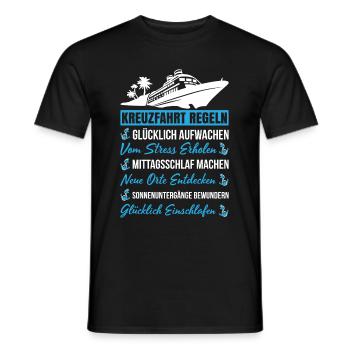 Kreuzfahrt Regeln Glücklich Aufwachen - Männer T-Shirt - Schwarz - Vorne - AI Model Male 178 light (178cm)