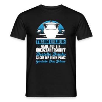 Traum Urlaub: Gehe Auf Ein Kreuzfahrtschiff - Männer T-Shirt - Schwarz - Vorne - AI Model Male 178 light (178cm)