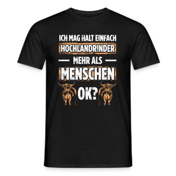 Ich Mag Halt Einfach Hochlandrinder Mehr Als Mensc - Männer T-Shirt - Schwarz - Vorne - AI Model Male 178 light (178cm)