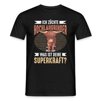 Ich Züchte Hochlandrinder Was Ist Deine Superkraft - Männer T-Shirt - Schwarz - Vorne - AI Model Male 178 light (178cm)