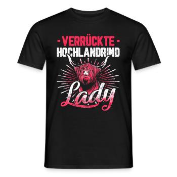 Verrückte Hochlandrind Lady Geschenk - Männer T-Shirt - Schwarz - Vorne - AI Model Male 178 light (178cm)