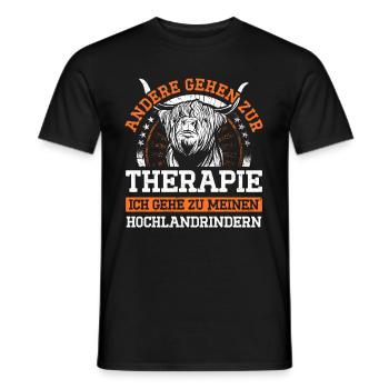 Andere Gehen Zur Therapie Gehe Zu Hochlandrindern - Männer T-Shirt - Schwarz - Vorne - AI Model Male 178 light (178cm)