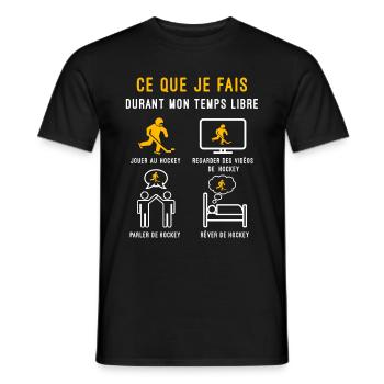 hockey temps libre cadeau hockeyeur - T-shirt homme - noir - Devant - AI Model Male 178 light (178cm)