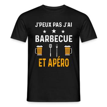 je peux pas j'ai barbecue ustensiles et apéro - T-shirt homme - noir - Devant - AI Model Male 178 light (178cm)