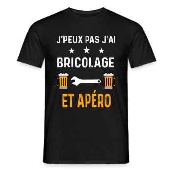 je peux pas j'ai bricolage clé molette et apéro - T-shirt homme - noir - Devant - AI Model Male 178 light (178cm)