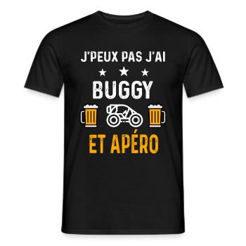 je peux pas j'ai buggy et apéro - T-shirt homme - noir - Devant - AI Model Male 178 light (178cm)