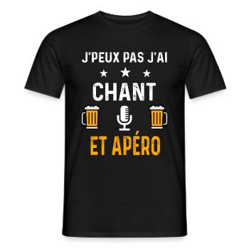 je peux pas j'ai chant MIC et apéro - T-shirt homme - noir - Devant - AI Model Male 178 light (178cm)