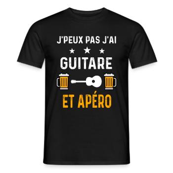 je peux pas j'ai guitare et apéro - T-shirt homme - noir - Devant - AI Model Male 178 light (178cm)