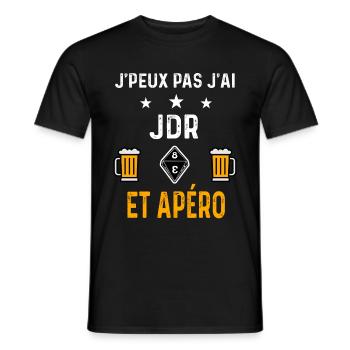 je peux pas j'ai jdr jeu de rôle et apéro - T-shirt homme - noir - Devant - AI Model Male 178 light (178cm)