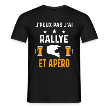 je peux pas j'ai rallye et apéro - T-shirt homme - noir - Devant - AI Model Male 178 light (178cm)