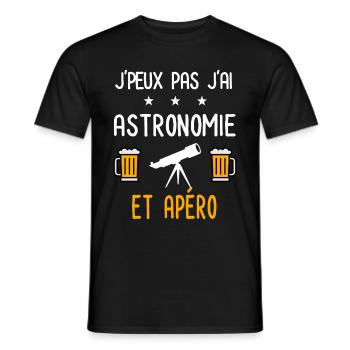 je peux pas astronomie telescope - T-shirt homme - noir - Devant - AI Model Male 178 light (178cm)