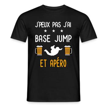 je peux pas base jump - T-shirt homme - noir - Devant - AI Model Male 178 light (178cm)