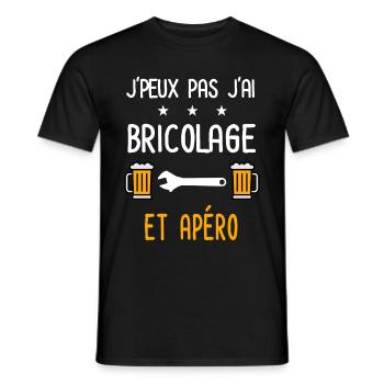 je peux pas bricolage clé molette - T-shirt homme - noir - Devant - AI Model Male 178 light (178cm)