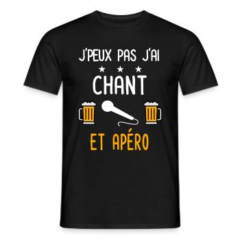 je peux pas chant micro - T-shirt homme - noir - Devant - AI Model Male 178 light (178cm)