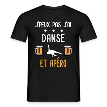 je peux pas danse breakdance - T-shirt homme - noir - Devant - AI Model Male 178 light (178cm)
