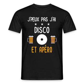 je peux pas disco vinyle - T-shirt homme - noir - Devant - AI Model Male 178 light (178cm)