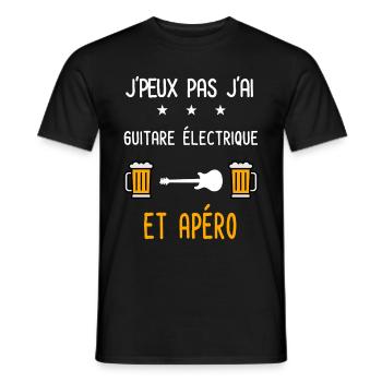 je peux pas guitare électrique - T-shirt homme - noir - Devant - AI Model Male 178 light (178cm)