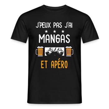je peux pas mangas - T-shirt homme - noir - Devant - AI Model Male 178 light (178cm)