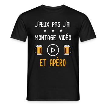 je peux pas montage vidéo - T-shirt homme - noir - Devant - AI Model Male 178 light (178cm)