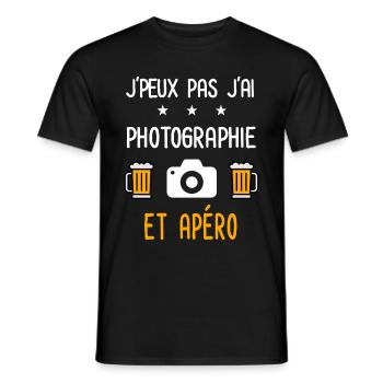 je peux pas photographie - T-shirt homme - noir - Devant - AI Model Male 178 light (178cm)