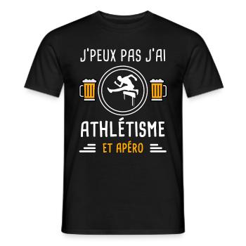 je peux pas j'ai athlétisme sport apéro cadeau - T-shirt homme - noir - Devant - AI Model Male 178 light (178cm)