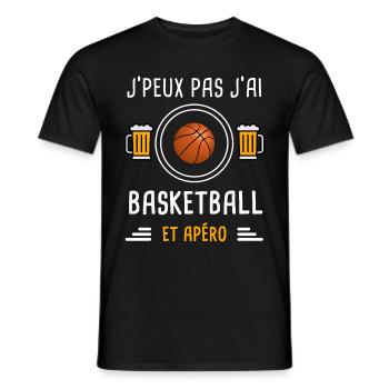 je peux pas j'ai basketball apéro cadeau - T-shirt homme - noir - Devant - AI Model Male 178 light (178cm)