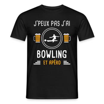 je peux pas j'ai bowling apéro cadeau - T-shirt homme - noir - Devant - AI Model Male 178 light (178cm)