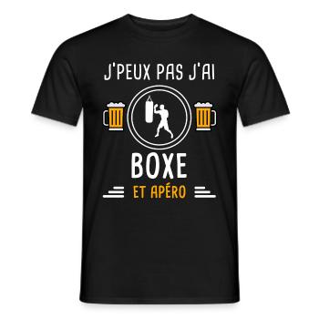 je peux pas j'ai boxe apéro cadeau - T-shirt homme - noir - Devant - AI Model Male 178 light (178cm)