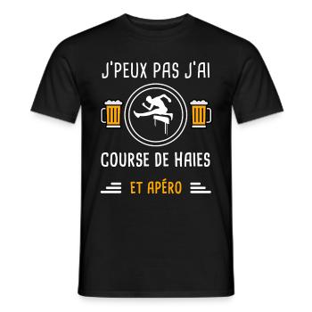 je peux pas j'ai course de haies apéro cadeau - T-shirt homme - noir - Devant - AI Model Male 178 light (178cm)